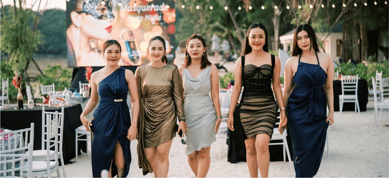 Girls Having Party On The Beach